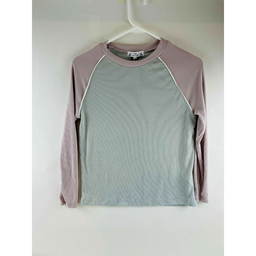Poof New York Women's Long Sleeve Top Grey/Lavender Size M